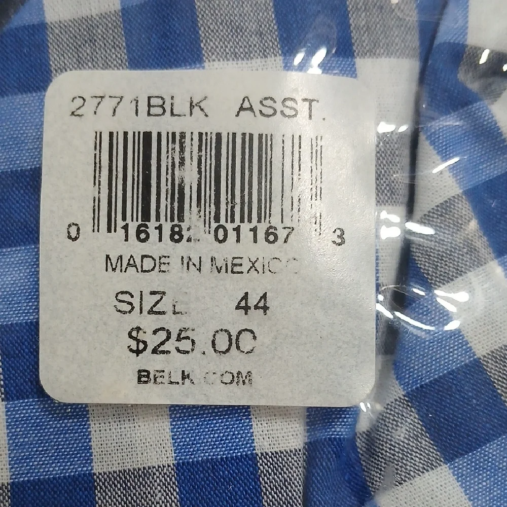 Saddlebred Blue and White Checkered Boxers Full Cut Boxers 4 Pairs Sz 44 $22